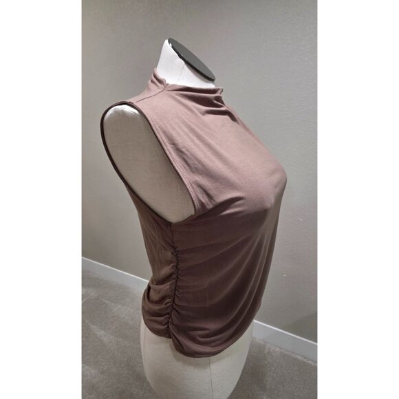 Old Navy XL Tall Sleeveless Ruched Side Top Brown - Picture 2 of 6